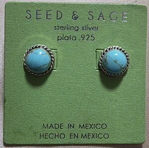SEED & SAGE TURQUOISE STERLING SILVER EARRINGS